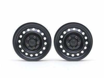 Boom Racing 1.9" Narrow 16-Hole Classic Steelie Reversible Beadlock Wheels (Front Pair) w/ XT504 Hub, Black (BRW780920FBK)