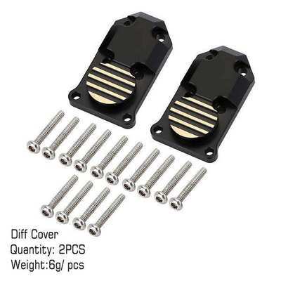 [Clearance Sale] INJORA 2pcs 6g/pcs Black Brass Diff Cover for Axial SCX24 / AX24 (Front + Rear Axles)