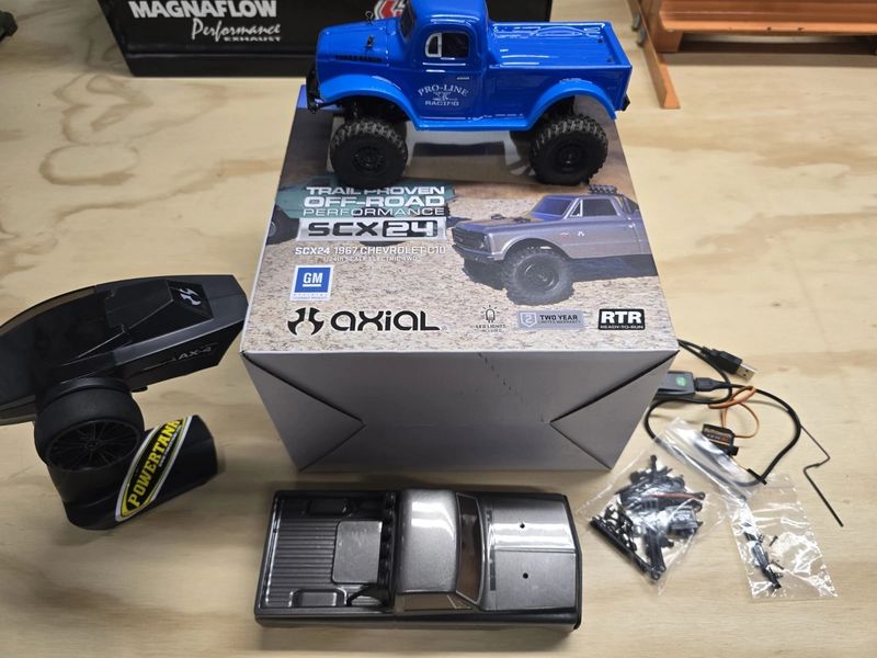 Axial SCX24 — Built/Upgraded RTR (extended axles, brass, Pro-Line body) (Used)