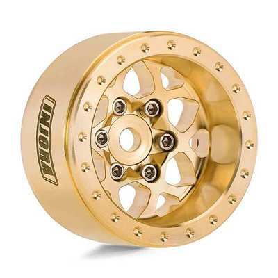 INJORA 1.0" 35g/pcs Brass -4.7mm Offset Beadlock Wheels for Micro Crawlers (W1110) (4)