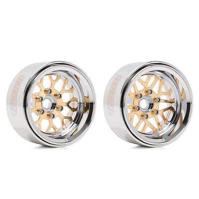 INJORA 1.9" ModuWheel Brass & Aluminum -9.65mm Offset Beadlock Wheels (4) for 1/10 RC Crawlers