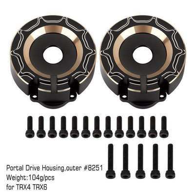 INJORA 104g/pcs Black Brass Counterweight Outer Portal Drive Housing #8251 for TRX-4/TRX-6