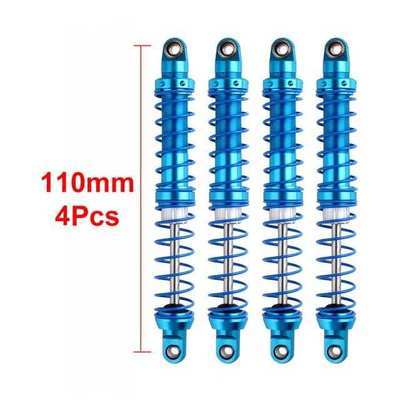 INJORA Oil Adjustable 70-120mm Metal Shock Absorber Damper for 1/10 RC Crawler — Blue 110mm, 4pcs