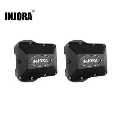 INJORA 2pcs 4g CNC Aluminum Front/Rear Axle Diff Covers for TRX4M — Black
