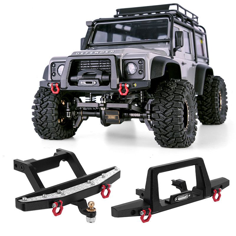 INJORA CNC Aluminum Front Rear Bumper for 1/18 TRX4M Defender (4M-41)