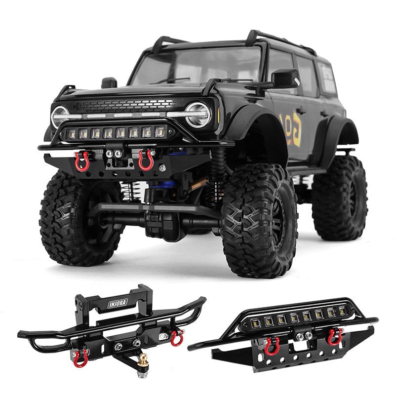 INJORA CNC Aluminum Front Rear Bumpers V2 for 1/18 TRX4M Bronco (4M-43)