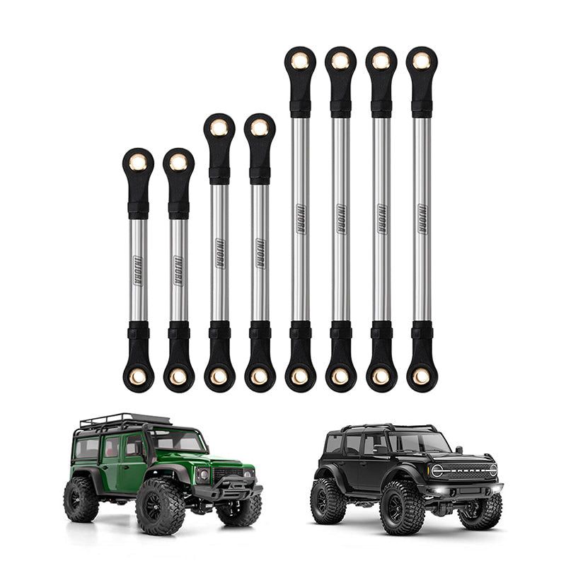 INJORA Stainless Steel Straight Chassis Links for 1/18 RC Crawler TRX4M Defender Bronco (4M-64)