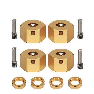 INJORA 4PCS 12mm Heavy Brass Wheel Hex Hub Extenders for SCX10 III / Capra 1.9 UTB