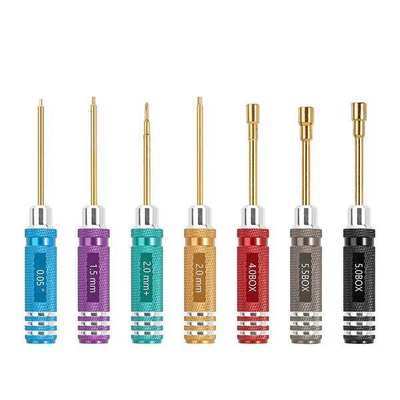 INJORA 7 Colors Short Handle Hex Screwdriver & Nut Driver Tool Kit 1/18-1/24