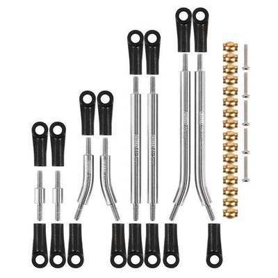 INJORA 8pcs Stainless Steel High Clearance 4-Links Set for Axial SCX24 Deadbolt / Betty — Silver