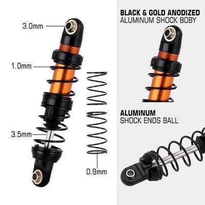 INJORA Aluminum 70-120mm Dual Stage Spring Shock Absorber Damper for 1/10 RC Crawler