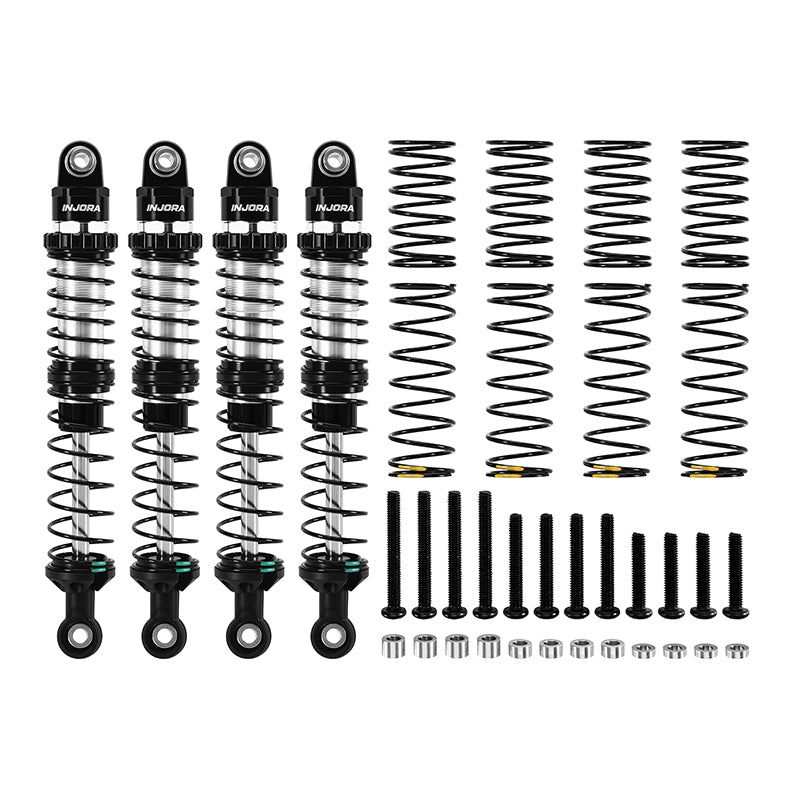 INJORA 4pcs 100mm DRX Dual-Rate Spring Oil Shocks for 1/10 SCX10 III CJ7