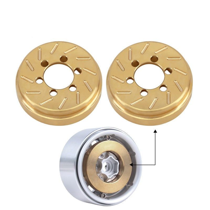 INJORA 2PCS 63g Internal Brass Counterweight for 1.9" 2.2" Wheel Rims