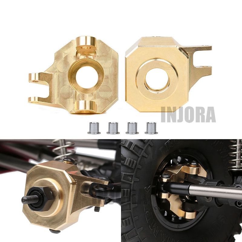 INJORA 2PCS Brass AR44 Front Steering Knuckles for SCX10 II 90046