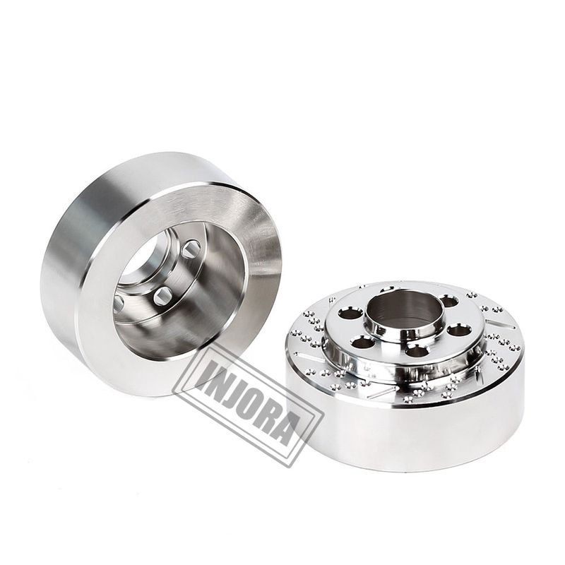 INJORA 2PCS Silver Anodized Brass Brake Disc Weights for 1.9" Wheels