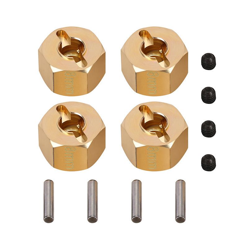 INJORA 8x12mm Brass Wheel Hex Hub Extenders for 1/10 RC Crawlers