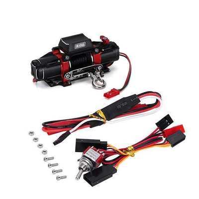 INJORA Dual Motor Metal Simulated Winch with CH3 Control Line & Switch