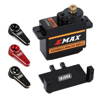 INJORA EMax ES08MA II 12g Analog Metal Gear Servo with Mount & Horn for Axial SCX24