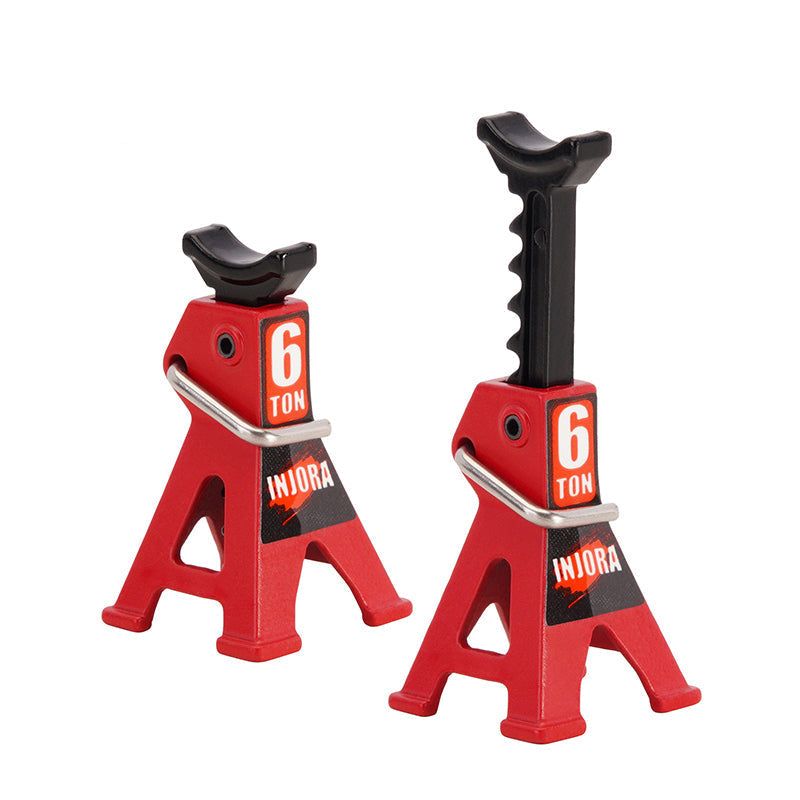 INJORA 2PCS Mini Adjustable Metal Jack Stands Tool for 1/18 1/24 RC Crawlers