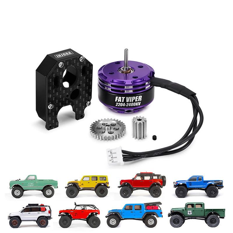 INJORA Fat Viper 2204 Brushless Outrunner Motor with Mount for 1/24 SCX24