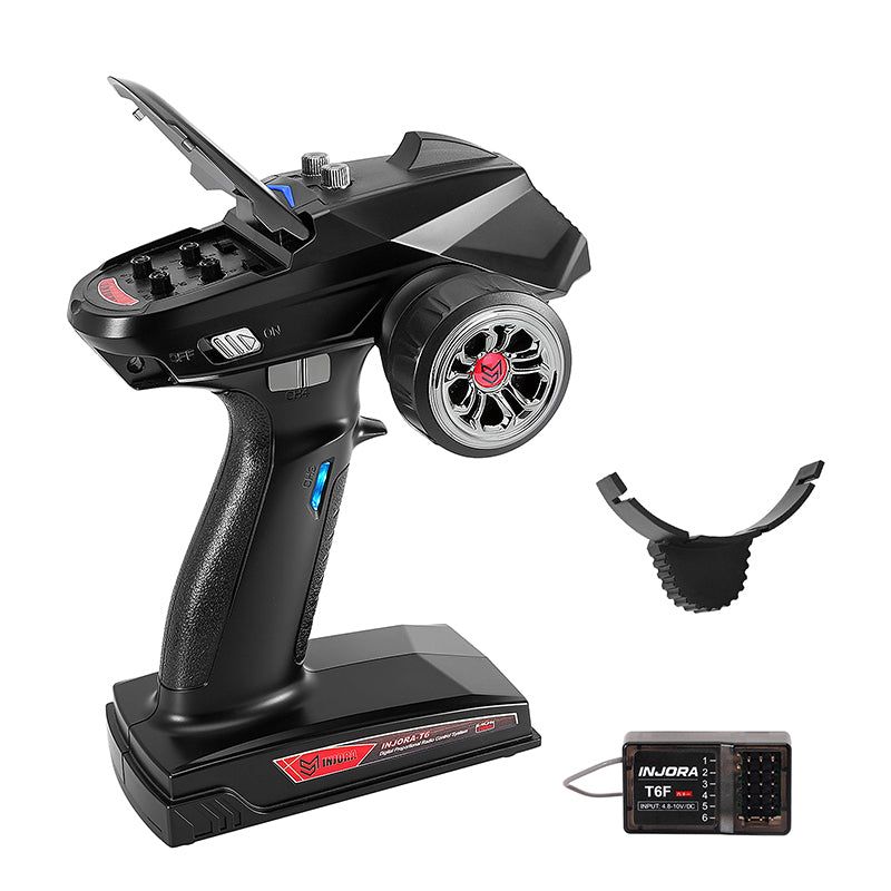 INJORA T6F 6CH 2.4GHz Transmitter with Receiver for RC Crawlers