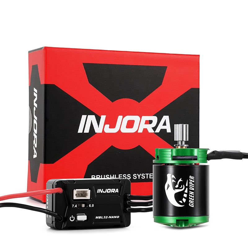 INJORA MBL32-NANO Brushless ESC & 1621 Green Viper Motor 4300KV for 1/30 SCX30