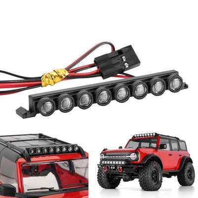 INJORA Nylon Molded 8LED Roof Light Bar for 1/18 TRX4M Bronco (4M-47) — 60mm, white