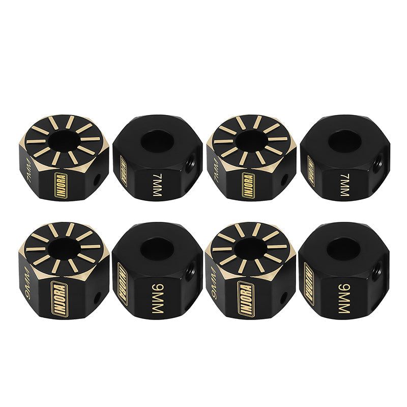 INJORA Black Brass Wheel Hex Hub Extenders for Axial SCX10 PRO SCX10 III UTB10 Capra
