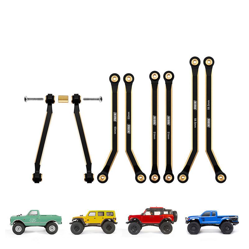INJORA 8PCS 37g Heavy Brass High Clearance Chassis 4 Links Set for SCX24 C10 JLU Bronco Base Camp 4Runner
