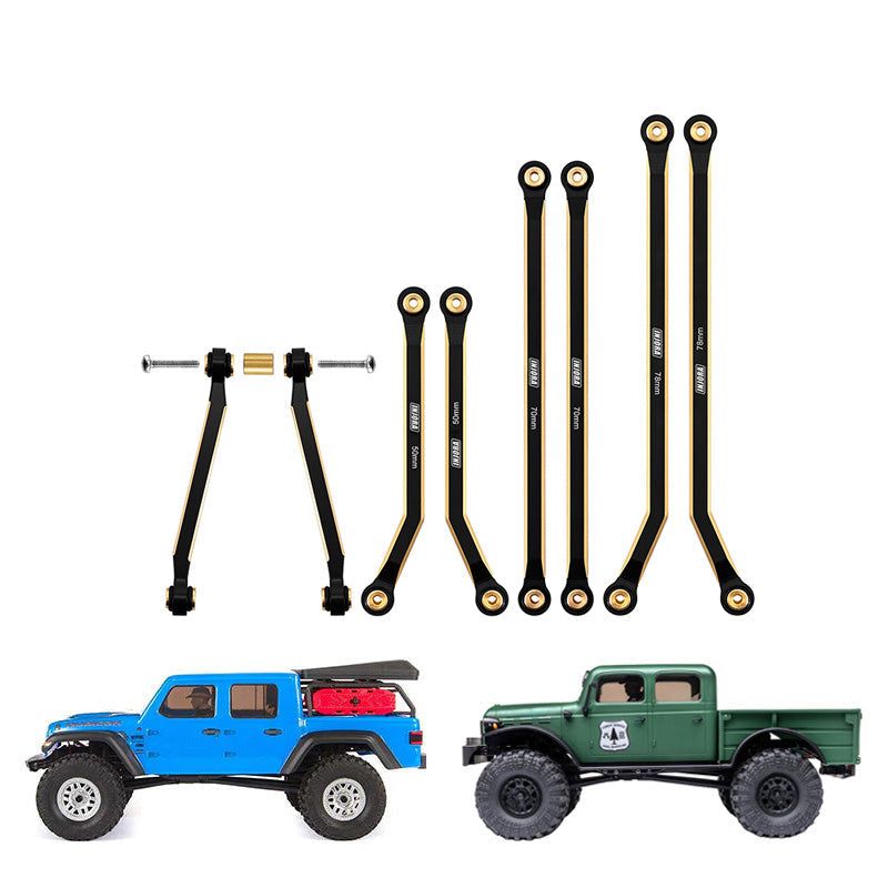 INJORA 8PCS 43g Heavy Brass High Clearance Chassis 4 Links Set for Axial SCX24 Gladiator Power Wagon