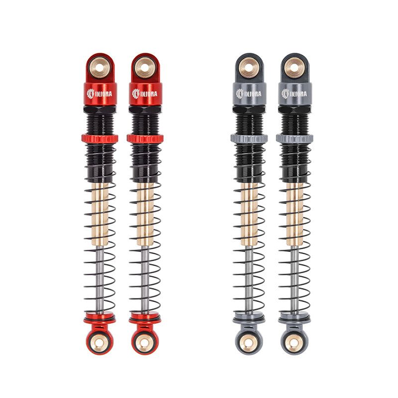INJORA 51mm Aluminum Long Travel Threaded Double Barrel Shocks for Axial AX24
