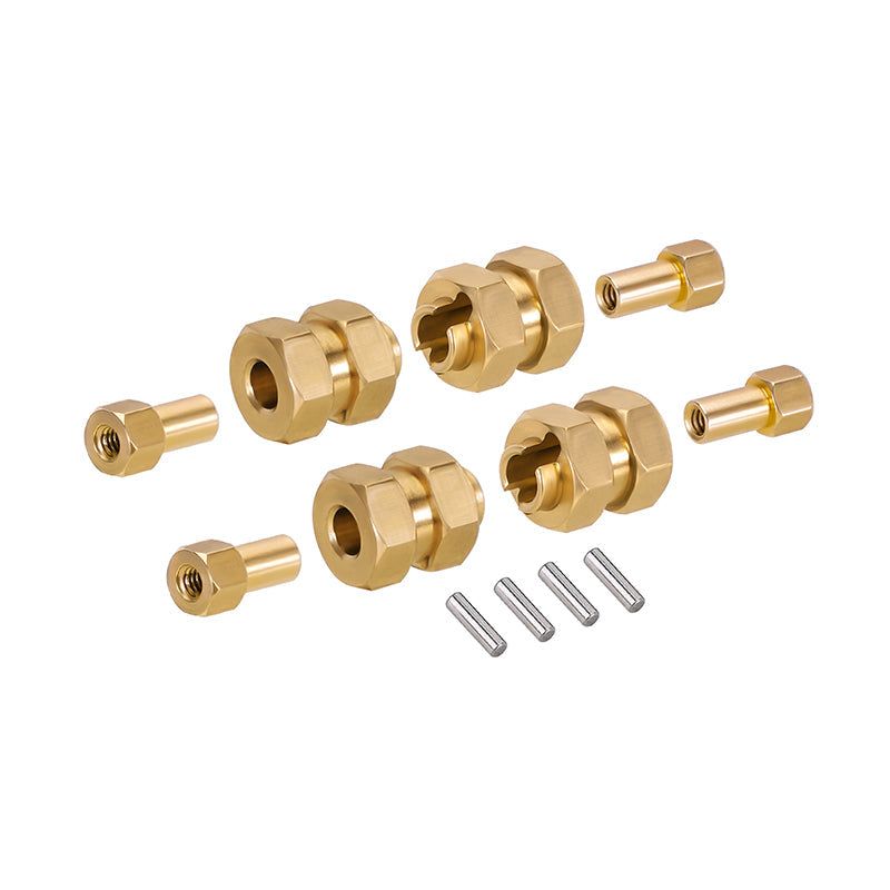 INJORA 4PCS Brass Wheel Hex Hub +5mm Extenders for Axial SCX24 AX24