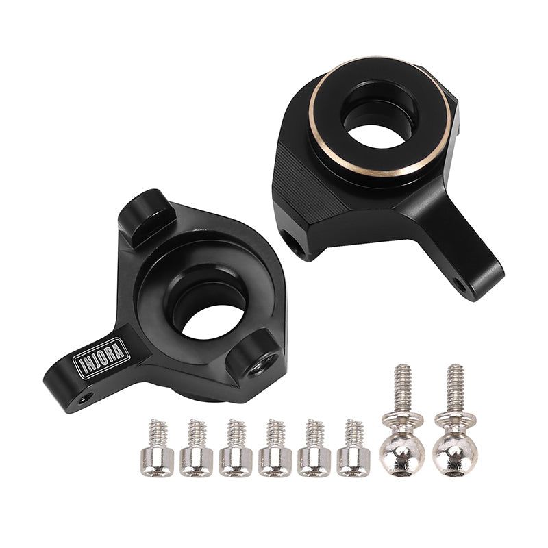 INJORA 2pcs Black Brass Front Steering Knuckles Counter Weights for SCX24 AX24