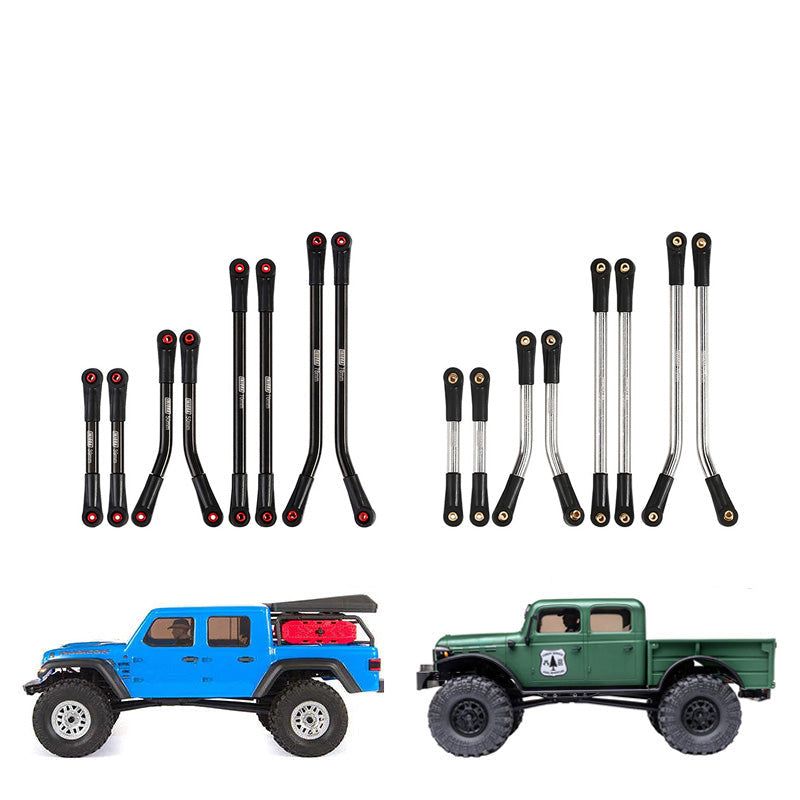 INJORA 8PCS Stainless Steel High Clearance 4 Links Set for Axial SCX24 Gladiator Power Wagon