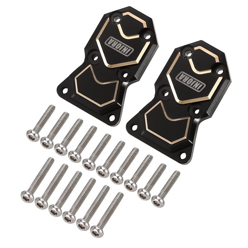 INJORA 2pcs 10g/pcs Black Brass Diff Covers for Axial SCX24 AX24
