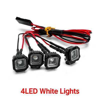 INJORA Square LED Lights for 1/18 1/24 RC Crawlers (White) — 4LED white lights