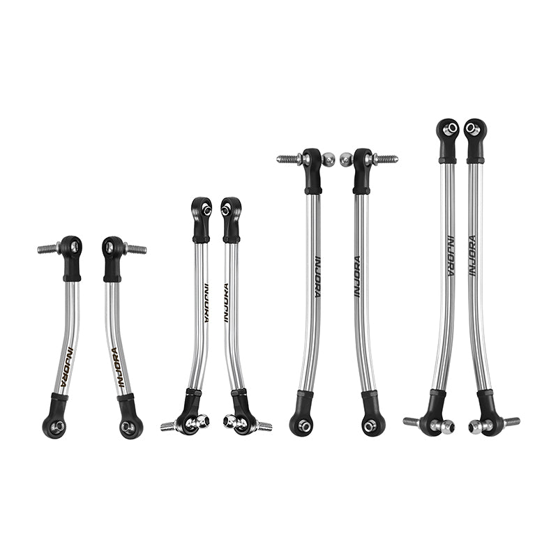 INJORA Stainless Steel High Clearance Chassis Links Set for 1/30 SCX30, +3mm/+5mm Rear Extension