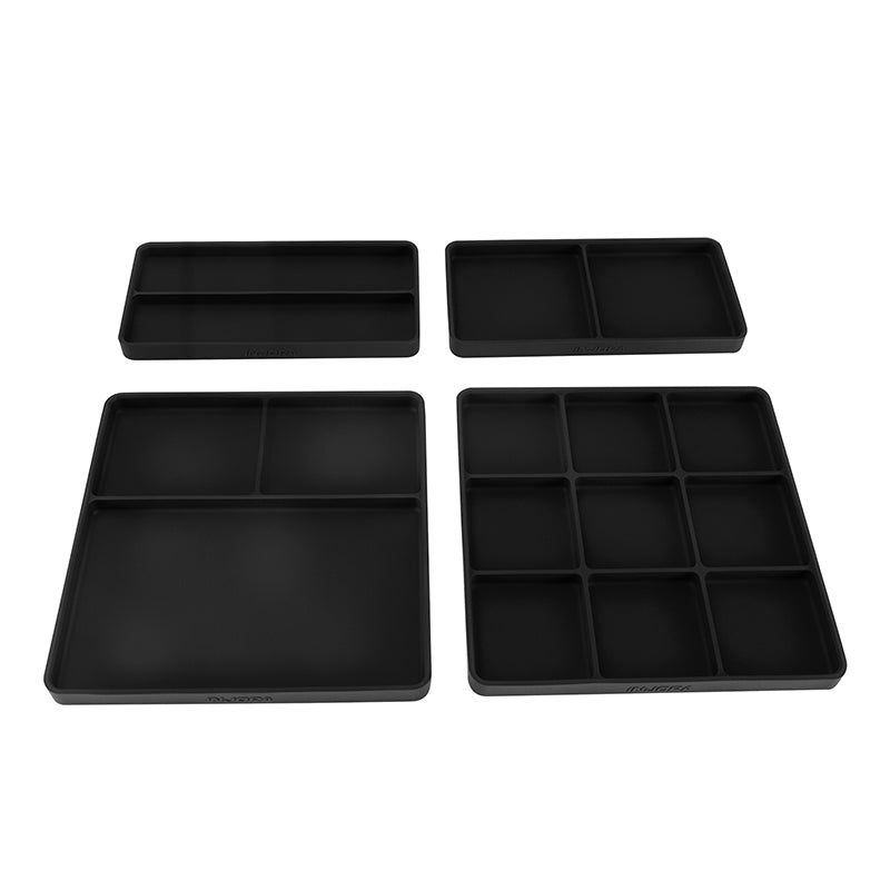 INJORA Multi-Compartment 3-tier Stackable Silicone Parts Tray (160*160mm)