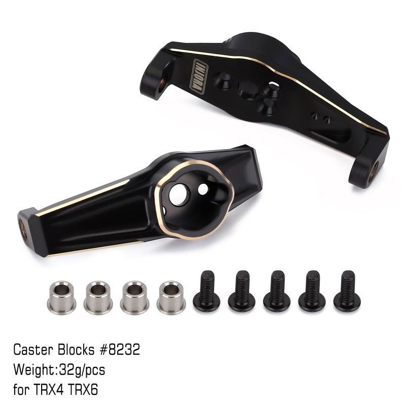 INJORA Black Coating Brass Caster Blocks C Hubs #8232 for TRX-4 TRX-6
