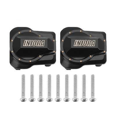 INJORA 9g/pcs Black Coating Brass Front/Rear Diff Covers for 1/18 TRX4M (4M-62)