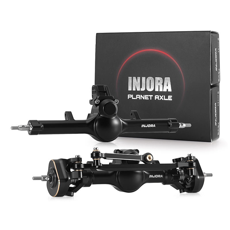 INJORA V2 +4mm Planet Axles for 1/24 SCX24, Double Joint Shafts, Ramped Diff Covers