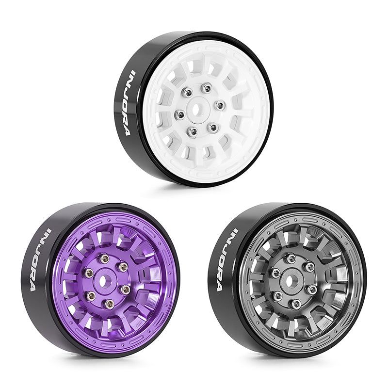 INJORA 1.3" Aluminum 0mm Offset Wheels for 1/18 1/24 RC Crawler (W1314)