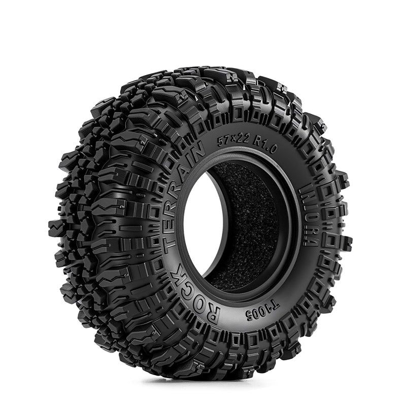 INJORA 1.0" 57*22mm Rock Terrain V2 Tires (T1005) (4)