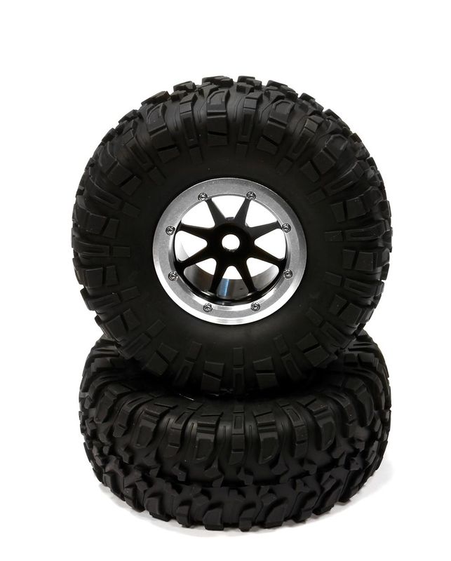 8 Beadlock Wheel & Tire (2) for Axial Wraith 2.2 w/ 12mm Hex AX8137 AX12015 | Ridgecrest