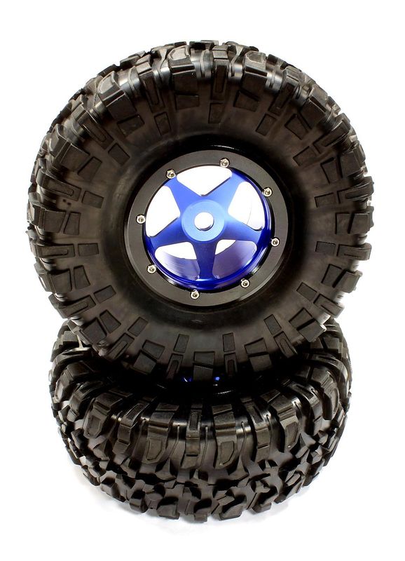 5 Beadlock Wheel & Tire (2) for Axial Wraith 2.2 w/ 12mm Hex AX8137 AX12015 | Ridgecrest