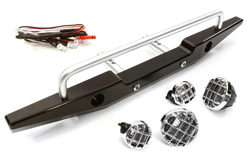 Realistic 1/10 Rear Bumper & Roof Top LED Lights for SCX-10 43mm Mount
