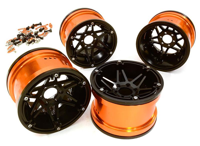 Machined 6 Spoke 2.2 6-Bolt Type Wheels for 1/10 Scale Rock Crawler W=43mm