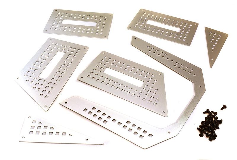 Realistic Silver Metal Armor Plates for Traxxas TRX-4 Tactical Unit