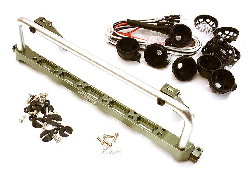 Realistic Roof Top 6 LED Light Bar Cage 171x41mm for 1/10 Scale Crawler