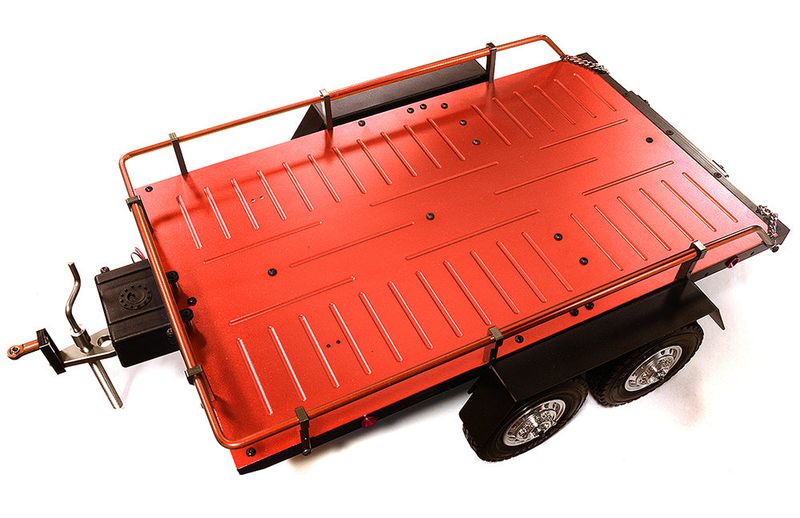 Machined Alloy Flatbed Dual Axle Car Trailer Kit for 1/10 Scale RC 515x316x120mm